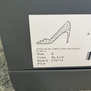 Ann Taylor suede pearl embellished high heel